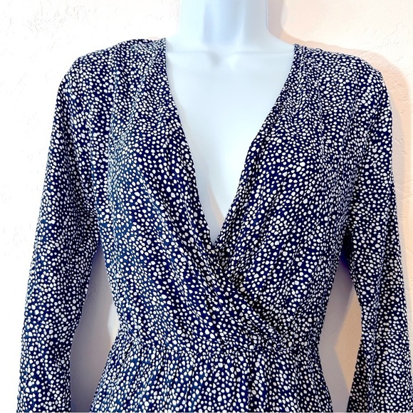 ROXY Blind Dreams Deep Vneck Faux Wrap In Mood Indigo Chaos Size Medium - Picture 4 of 15
